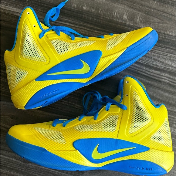 NEW Nike Zoom Hyperfuse 2011 Elite Youth Nationals PE Volt Vivid Blue Man Sz 11 - Picture 1 of 14